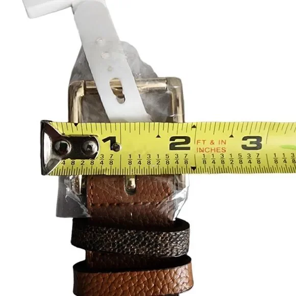 Michael kors brown leather logo belt - Picture 11 of 12